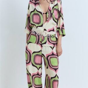 Mango Geometric Print Shirt - NWT (Part of a Set)